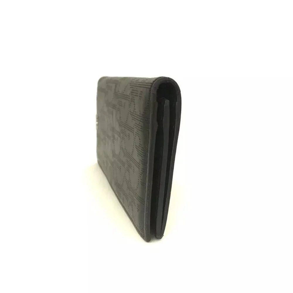 $1495 Authentic DIOR by CHRISTIAN DIOR Made in ITALY Unisex Black Leather Wallet